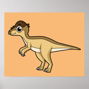 Poster Illustration Mignonne D'Un Pachycéphalosaure Dinos