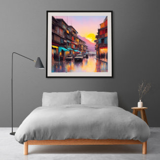 Poster Illustration Minimaliste de l'aquarelle Kaboul