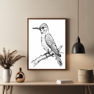 Poster Illustration minimaliste d'oiseaux