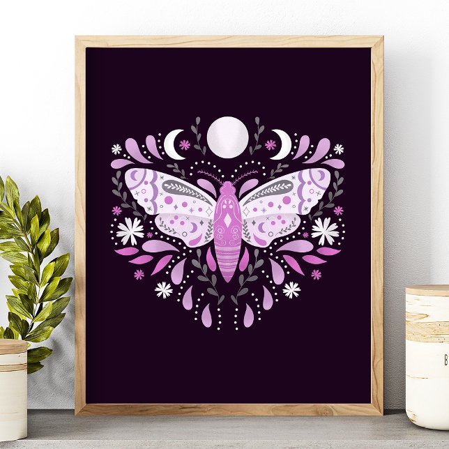 Poster Illustration moderne de la teigne Abstraite violet (Créateur téléchargé)