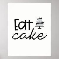 Illustration moderne en noir et blanc Manger Gâtea