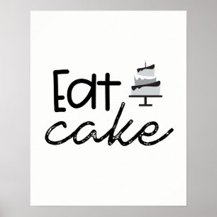 Poster Illustration moderne en noir et blanc Manger Gâtea