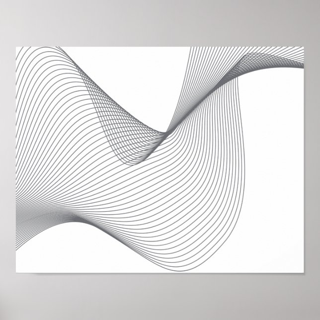 Poster Illustration moderne, simple et futuriste des ondu (Devant)