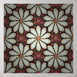 Poster Illustration Motley. Petites fleurs colorées. Spri