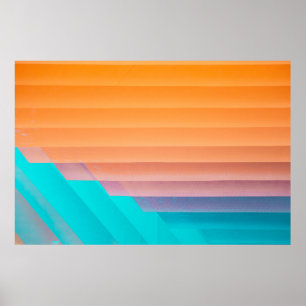Poster Illustration orange et turquoise