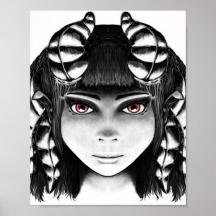 Poster Illustration originale en noir et blanc de Demon Q