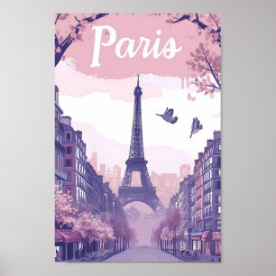 Poster Illustration Paris France Art Vintage