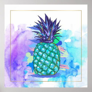 Poster Illustration Pine-Apple aquarelle