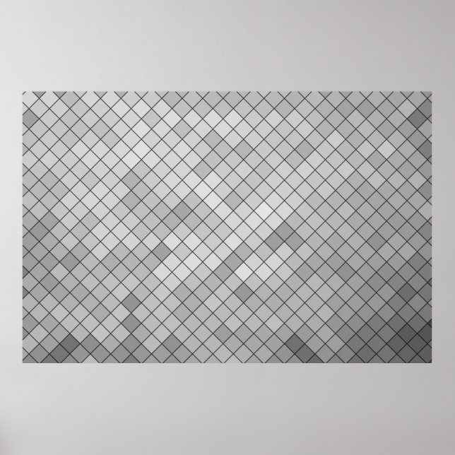 Poster Illustration polygonale grise, composée de tria (Devant)