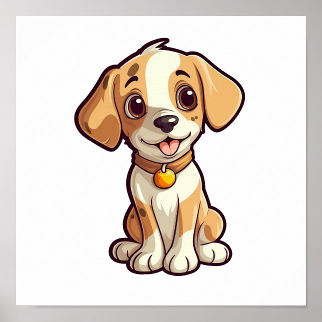 Poster Illustration pour chien de dessin (Devant)