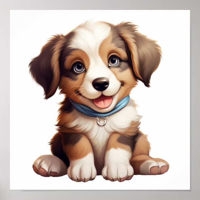 Poster Illustration pour chien de dessin (Devant)