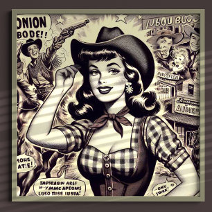 Poster Illustration Retro Country Girl