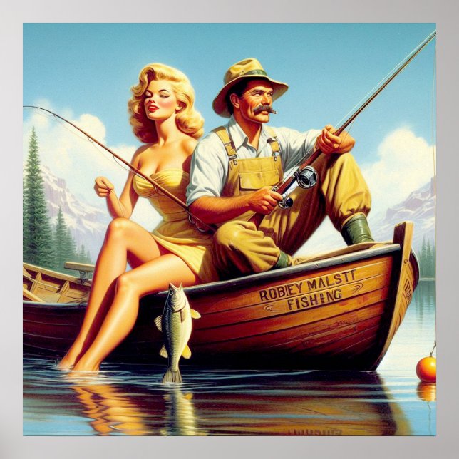 Poster Illustration rétrospective FIshing (Devant)