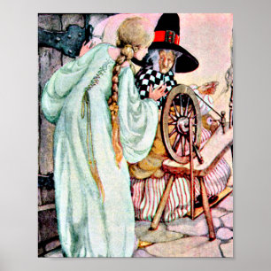 Poster Illustration rose de sommeil de Briar vintage de