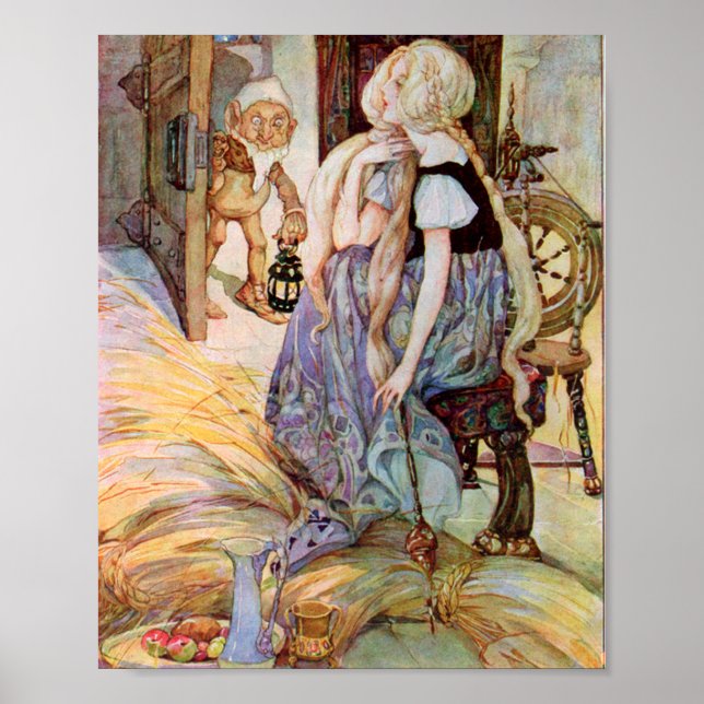Poster Illustration Rumpelstiltskin vintage (Devant)