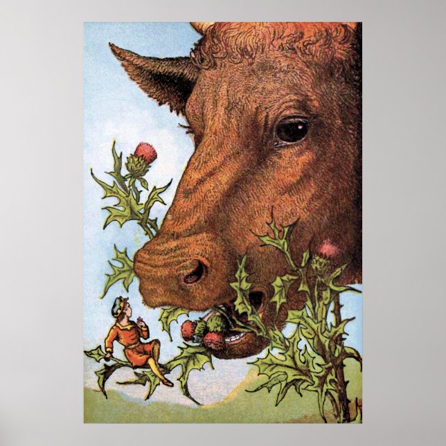 Poster Illustration "Tom Thumb and the Cow" (Devant)