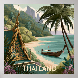 Poster Illustration Tropicale Thaïlande