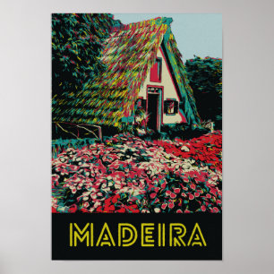 Poster Illustration typique de Madère Portugal