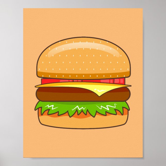 Poster Illustration vectorielle de burger  (Devant)