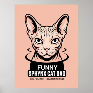 Poster Illustration vectorielle de papa de chat Sphynx dr