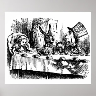 Poster illustration Vintage Alice au pays des merv
