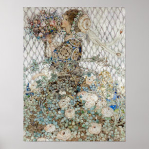 Poster Illustration vintage Annie French "Le Rose"