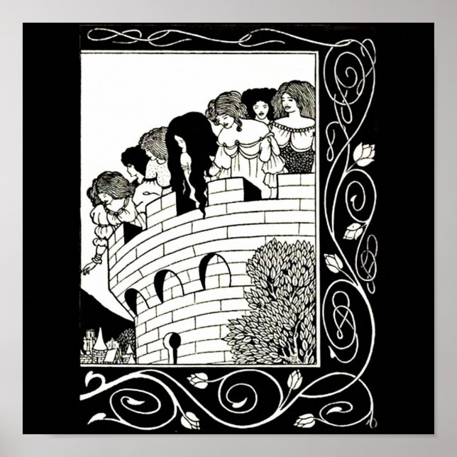 Poster Illustration Vintage-Aubrey Beardsley 9 (Devant)