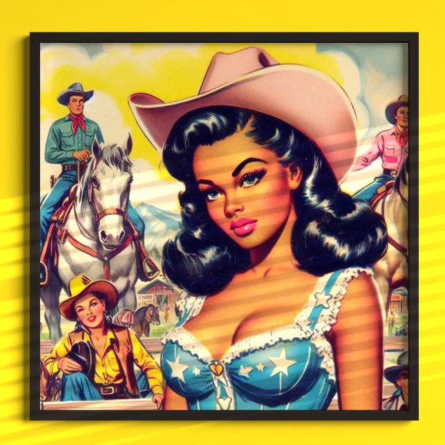 Poster Illustration vintage Country Girl (Créateur téléchargé)