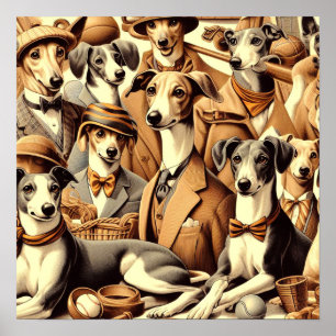 Poster Illustration vintage de Greyhound