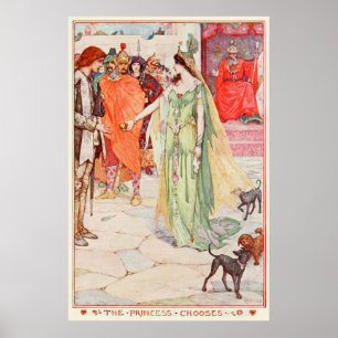 Poster Illustration vintage de H J Ford La Princesse choi