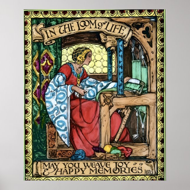 Poster Illustration vintage de la chaîne de la vie | Arts (Devant)