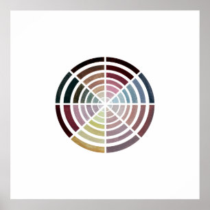 Poster Illustration Vintage de la roue couleur tonique de