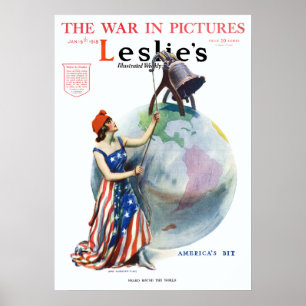 Poster Illustration vintage de Lady Liberty pour une couv