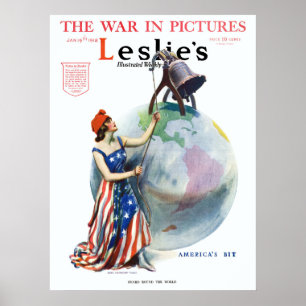 Poster Illustration vintage de Lady Liberty pour une couv
