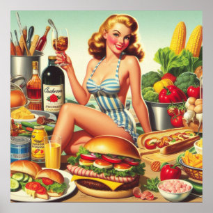 Poster Illustration vintage de l'enrobage alimentaire