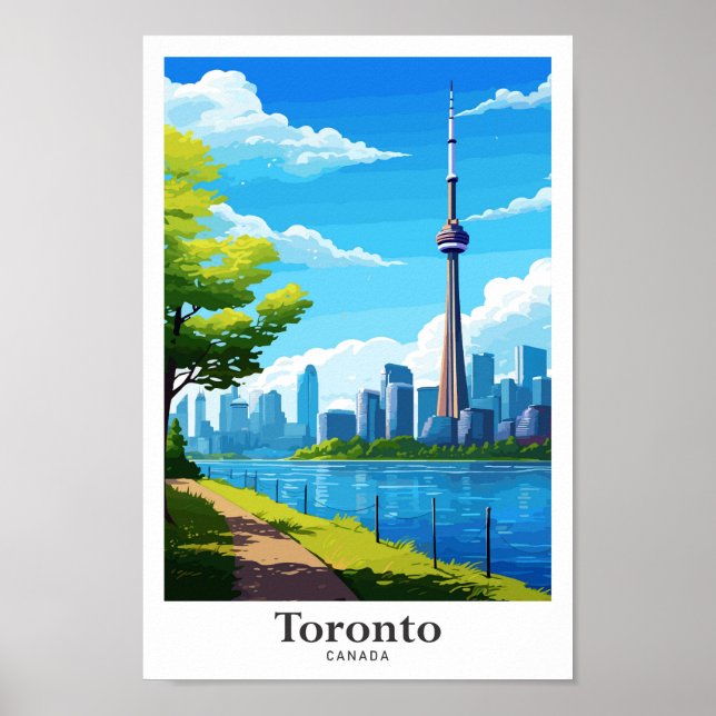 Poster Illustration Vintage de Toronto Canada Travel (Devant)