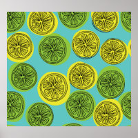 Illustration vintage des tranches de citron.