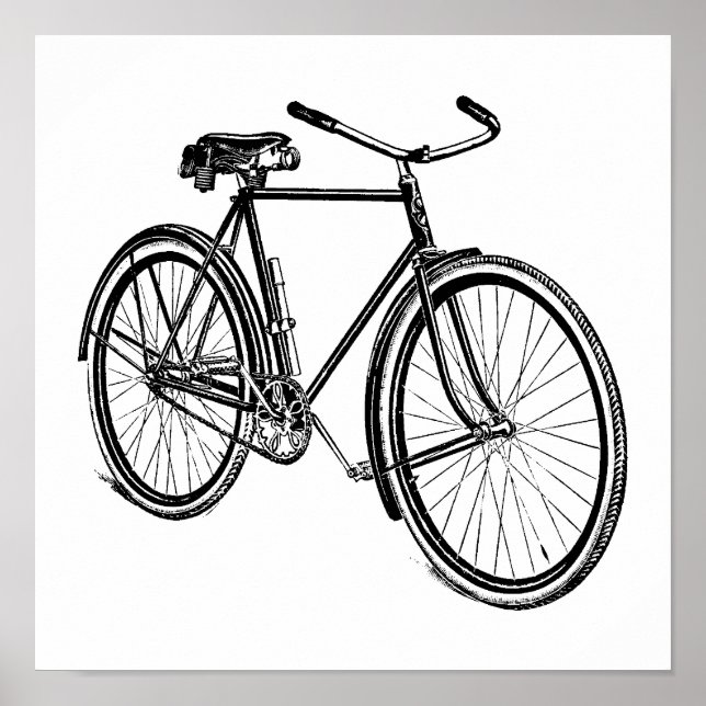 Poster Illustration vintage du vélo (Devant)