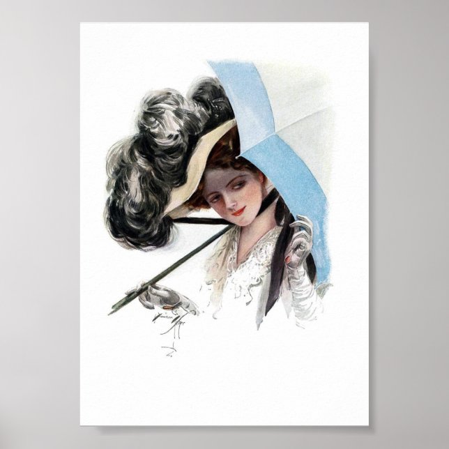 Poster Illustration vintage d'une femme (Devant)
