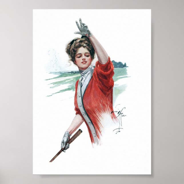 Poster Illustration vintage d'une femme (Devant)