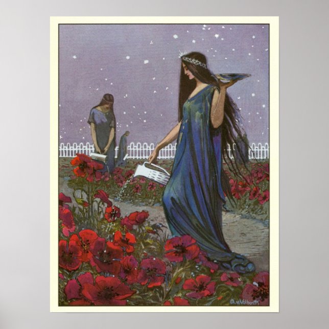 Poster Illustration vintage Fairy Maidens (Devant)