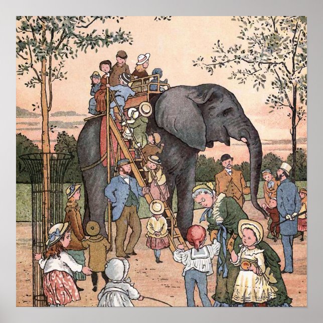 Poster Illustration Vintage "Le Zoo" (Devant)