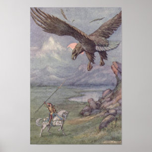 Poster Illustration vintage par Frank C. Pape "L'Aigle"