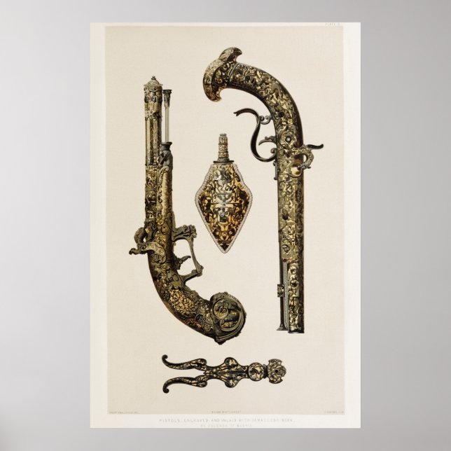 Poster Illustration vintage Revolver (Devant)