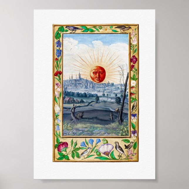 Poster Illustration vintage Sun (Devant)