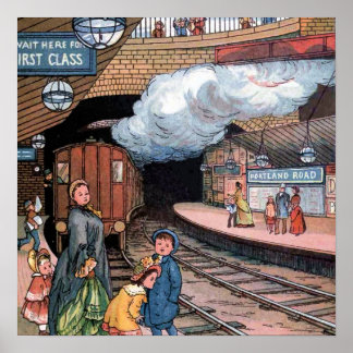 Poster Illustration Vintage "The Underground, London"