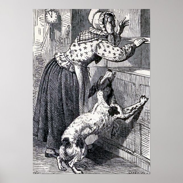 Poster Illustration Vintage "Vielle Mère Hubbard" (Devant)