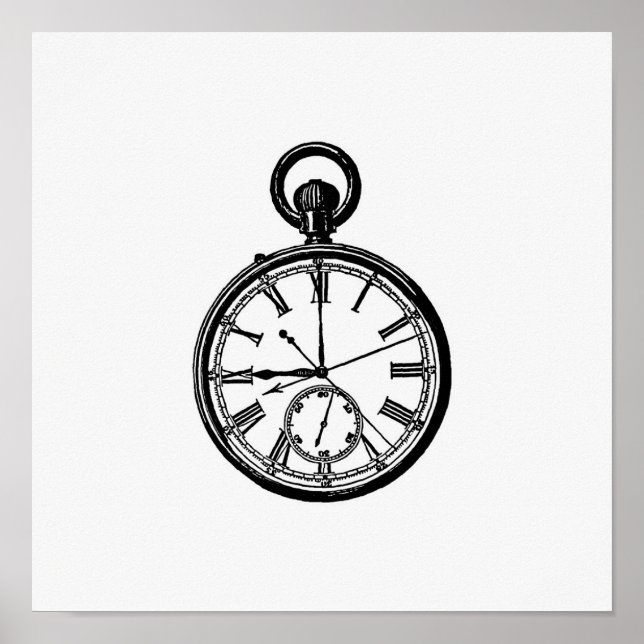 Poster Illustration vintage Watch (Devant)