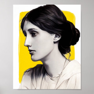 Poster Illustration Virginia Woolf de l'écrivain anglais