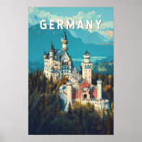 Illustration Voyage Allemagne Art Vintage